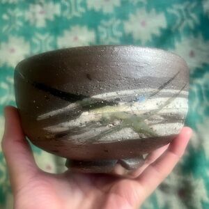 A Studio Pottery Japanese Traditional Chawan, Footed Tea Rice Bowl Unmarked.